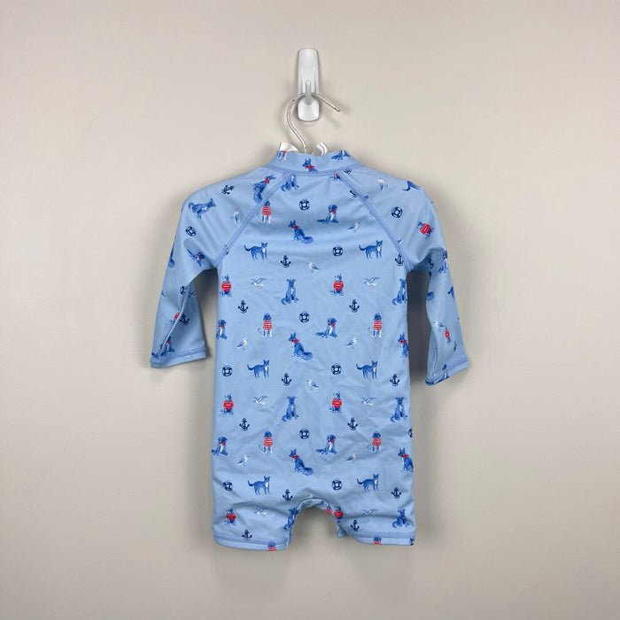 Janie and Jack Baby Recycled Nautical Dog Rash Guard Swimsuit 3-6 Months