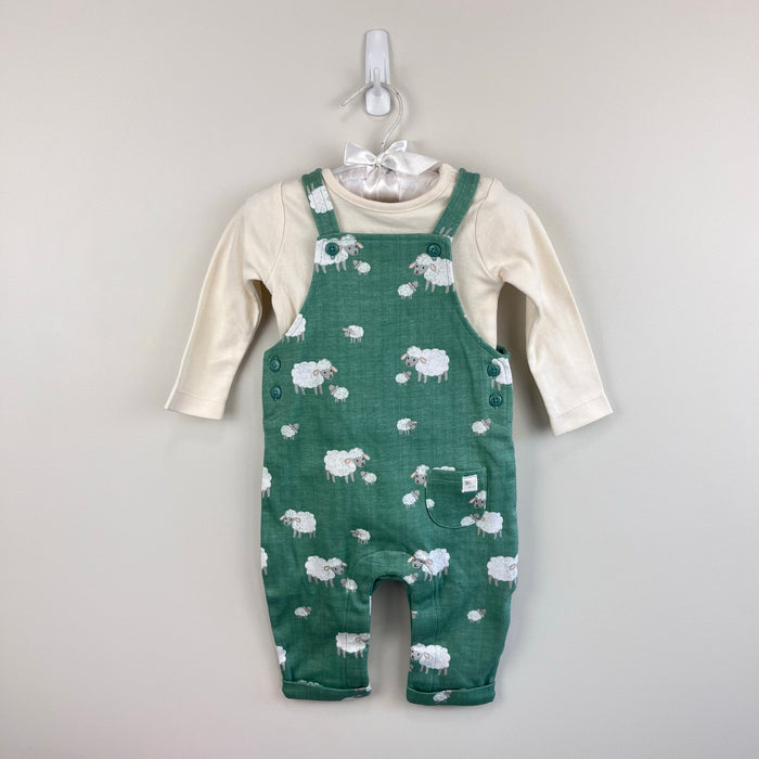 John Lewis Baby Sheep Dungaree & Bodysuit Set Multi 3-6 Months NWOT