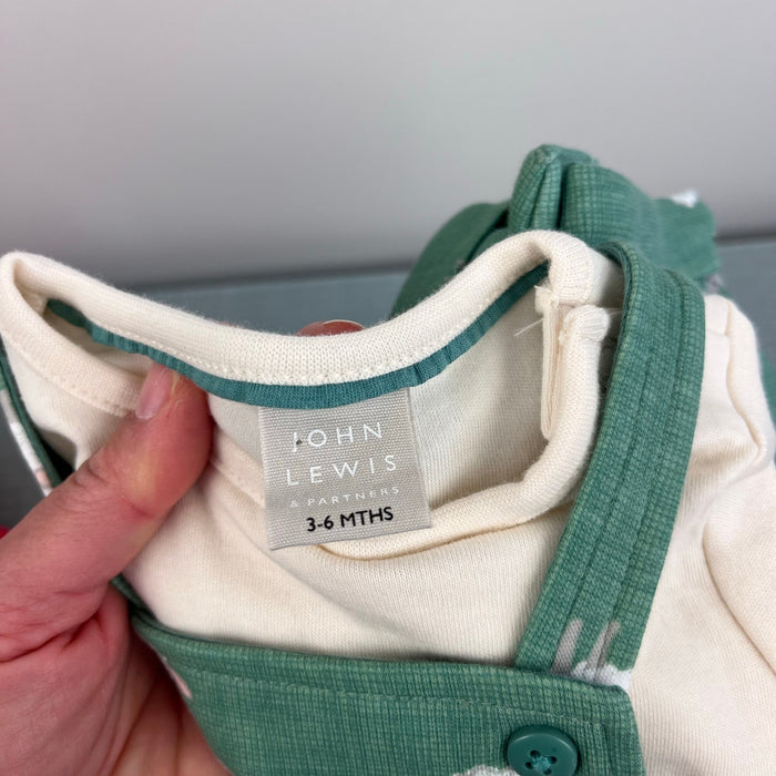 John Lewis Baby Sheep Dungaree & Bodysuit Set Multi 3-6 Months NWOT