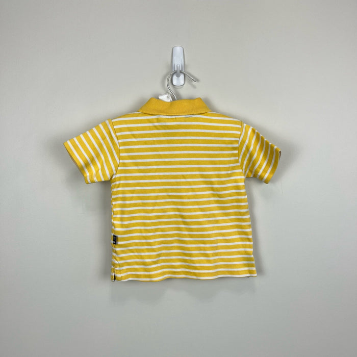 JoJo Maman Bebe Yellow Striped Tractor Polo 18-24 Months