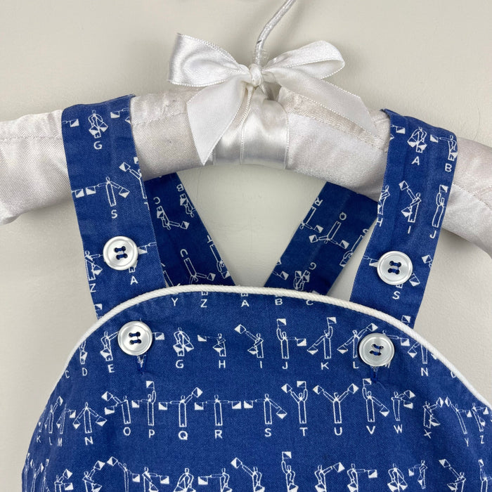 Kayce Hughes Blue Alphabet Sun Suit Bubble Romper 12 Months