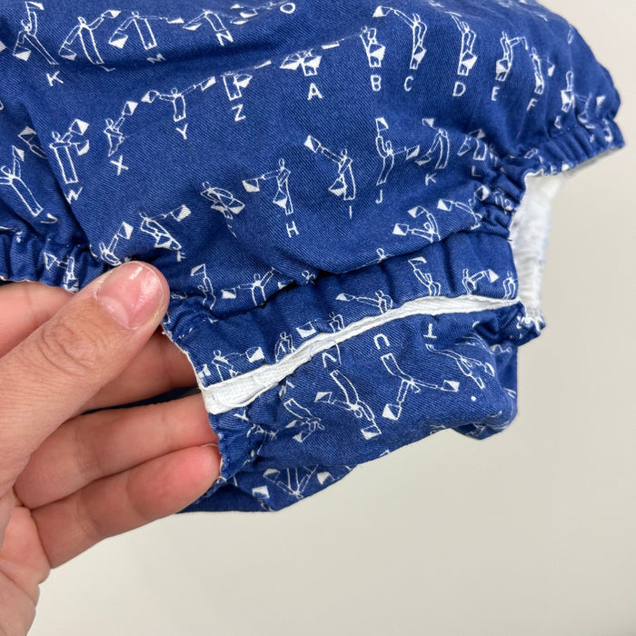 Kayce Hughes Blue Alphabet Sun Suit Bubble Romper 12 Months