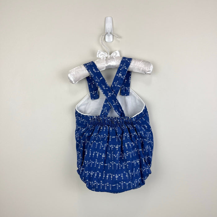 Kayce Hughes Blue Alphabet Sun Suit Bubble Romper 12 Months