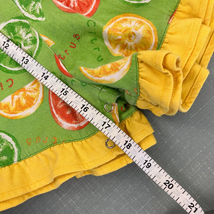 KHQ Sportswear Green Ruffle Citrus Fruit Shortall Romper 2T