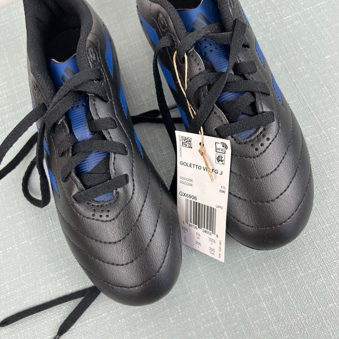 Adidas Kids' Goletto VIII FG Soccer Cleats Black Blue 2 NWT