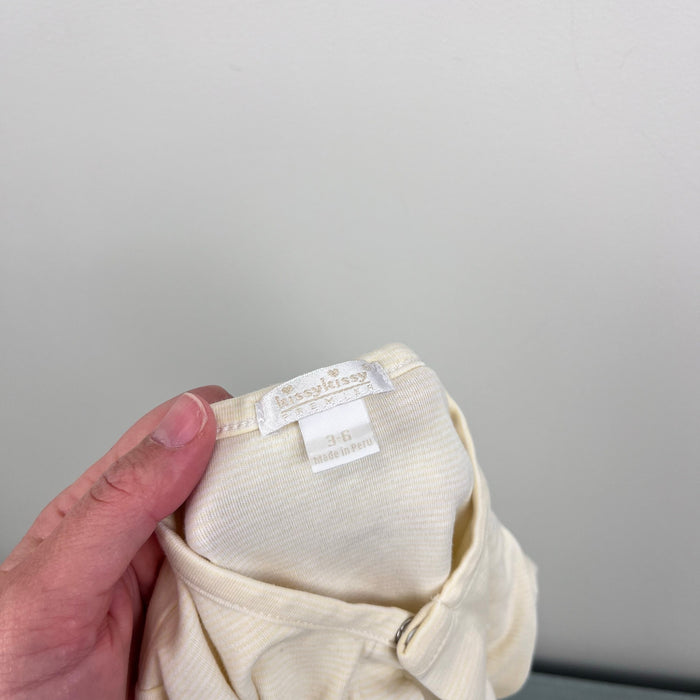 Kissy Kissy Premier Yellow Stripe Embroidered Duck Footie 3-6 Months