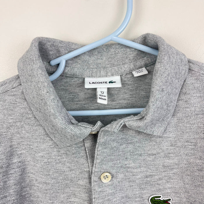Lacoste Kids Cotton Pique Polo Shirt Gray 12 152 cm