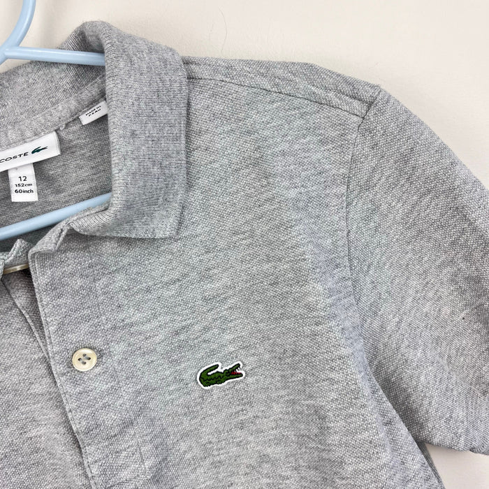 Lacoste Kids Cotton Pique Polo Shirt Gray 12 152 cm