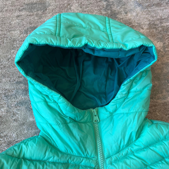Lands' End Kids Down Insulated Hooded Jacket Aqua M 10-12