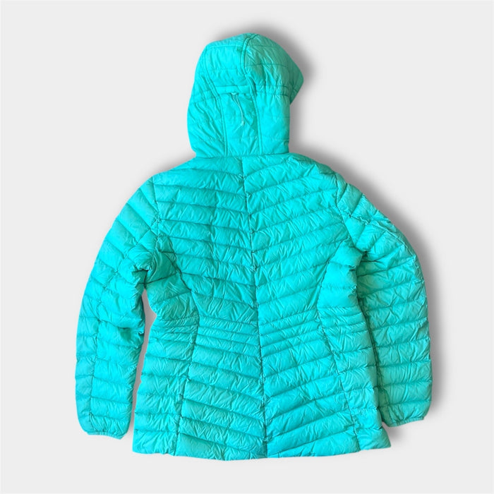 Lands' End Kids Down Insulated Hooded Jacket Aqua M 10-12