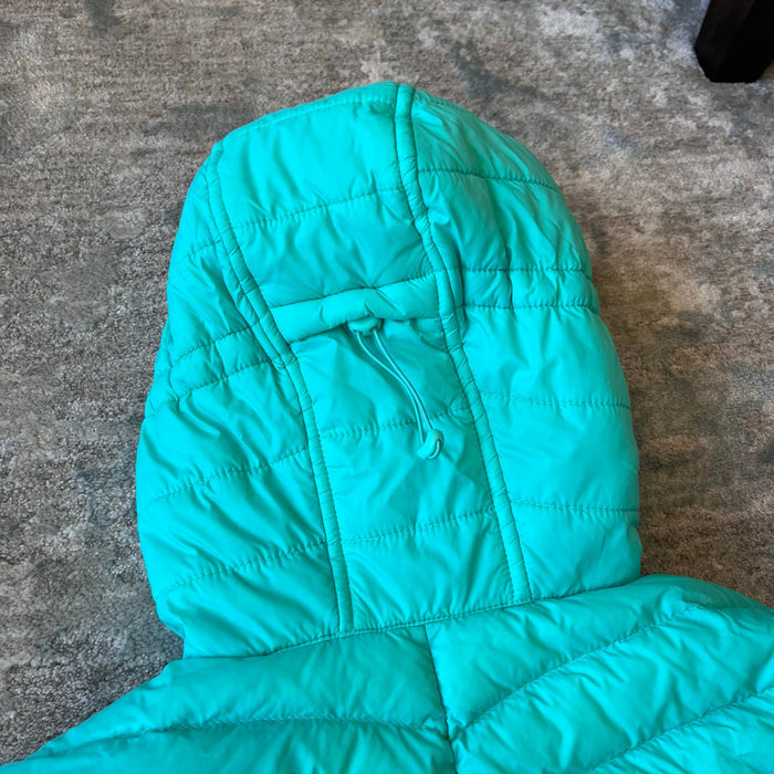 Lands' End Kids Down Insulated Hooded Jacket Aqua M 10-12