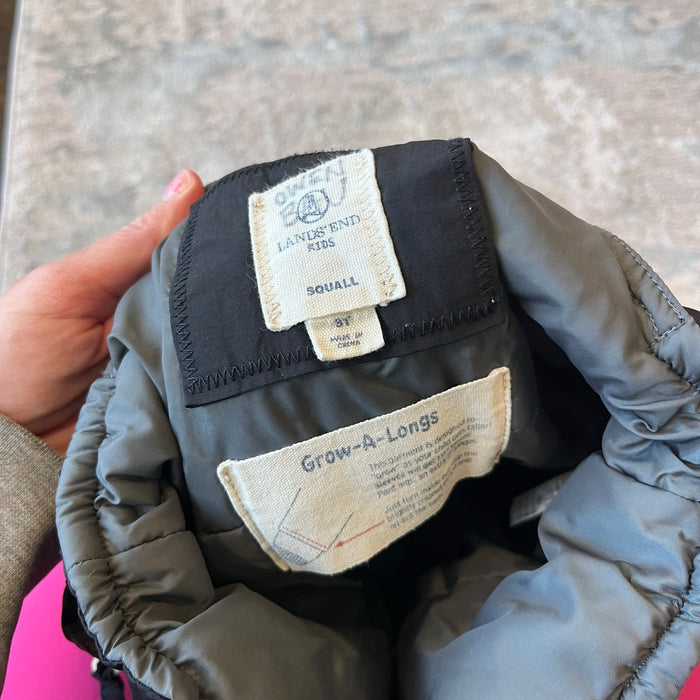 Lands' End Kids Squall Waterproof Iron Knee Bib Snow Pants Black 3T