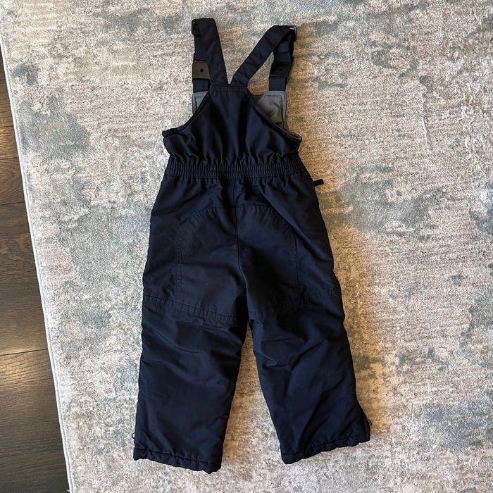 Lands' End Kids Squall Waterproof Iron Knee Bib Snow Pants Black 3T