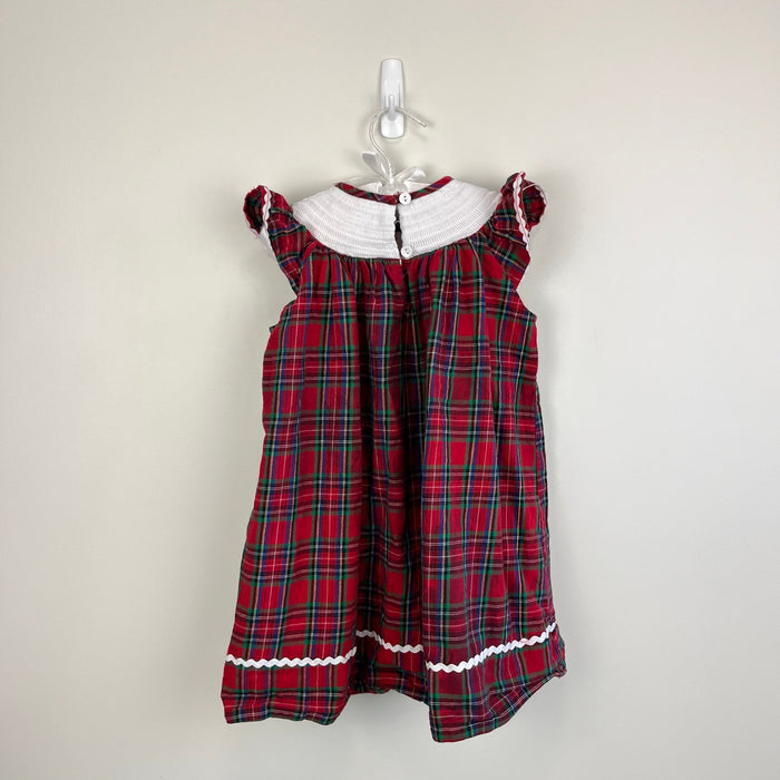 Lil Cactus Smocked Plaid Christmas Tree Dress 2T