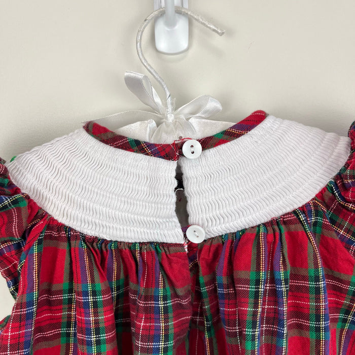 Lil Cactus Smocked Plaid Christmas Tree Dress 2T