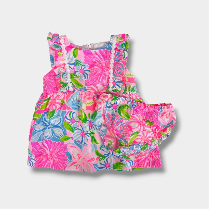 Lilly Pulitzer Girls Annabelle Infant Dress Multi Take It From Your Mums 12-18 months