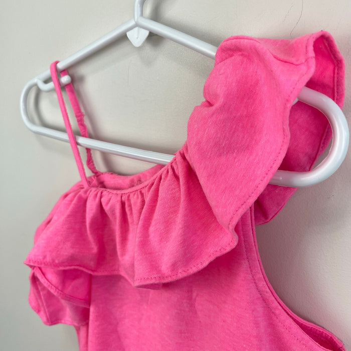 Lilly Pulitzer Girls Asymmetrical Ruffle Hailey Top Havana Pink M 6-7