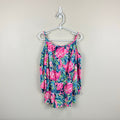 Lilly Pulitzer Girls Candice Romper Multi Flamenco Beach M 6-7