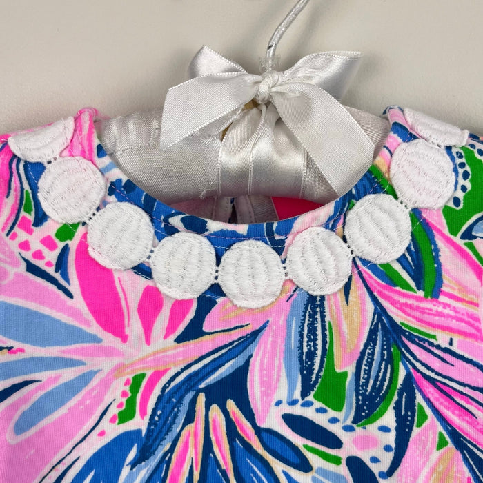 Lilly Pulitzer Girls Dominique Infant Shift Dress Gecko Green Tiger Sunrise 3-6 Months