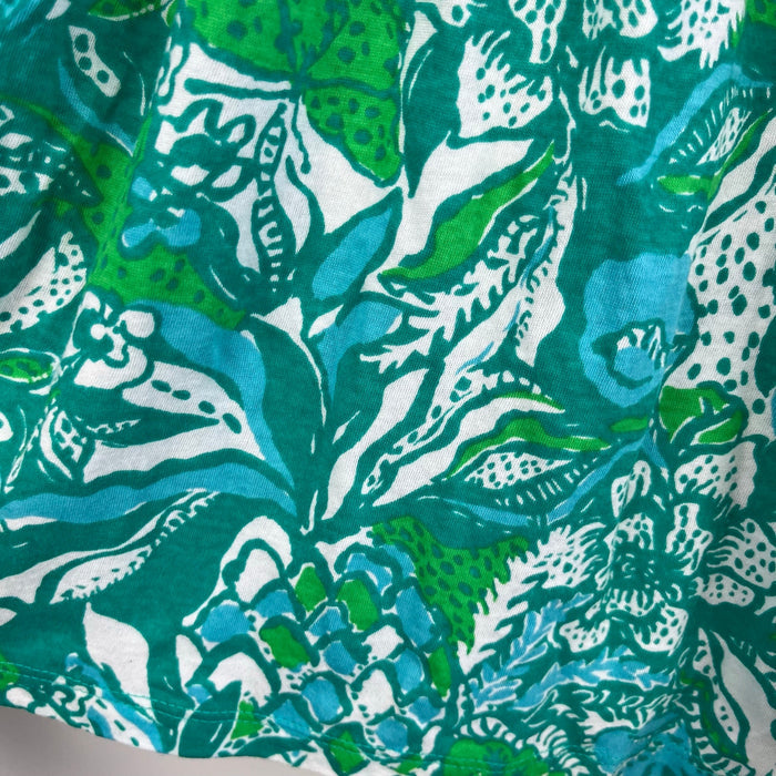 Lilly Pulitzer Girls Mini Delaney Dress Botanical Green Safari Sangria XS 2-3