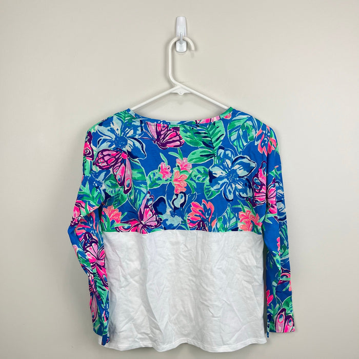 Lilly Pulitzer Girls Mini Finn Top Pundy Blue Isle Be Back XL 12-14 NWT