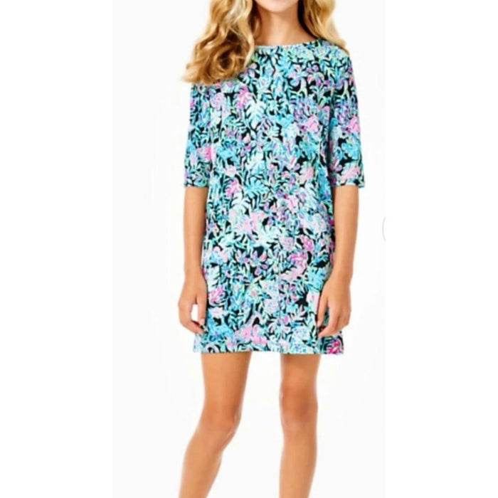 Lilly Pulitzer Girls Mini Marlow Dress Onyx Lets Get Wild M 6-7
