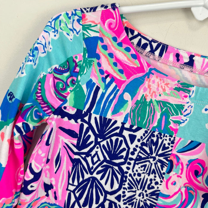 Lilly Pulitzer Girls Mini Sophie Ruffle Dress Multi Patch to Match XS 2-3 NWT