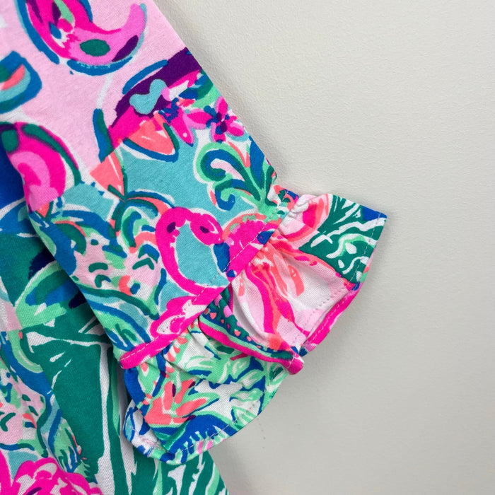 Lilly Pulitzer Girls Mini Sophie Ruffle Dress Multi Patch to Match XS 2-3 NWT