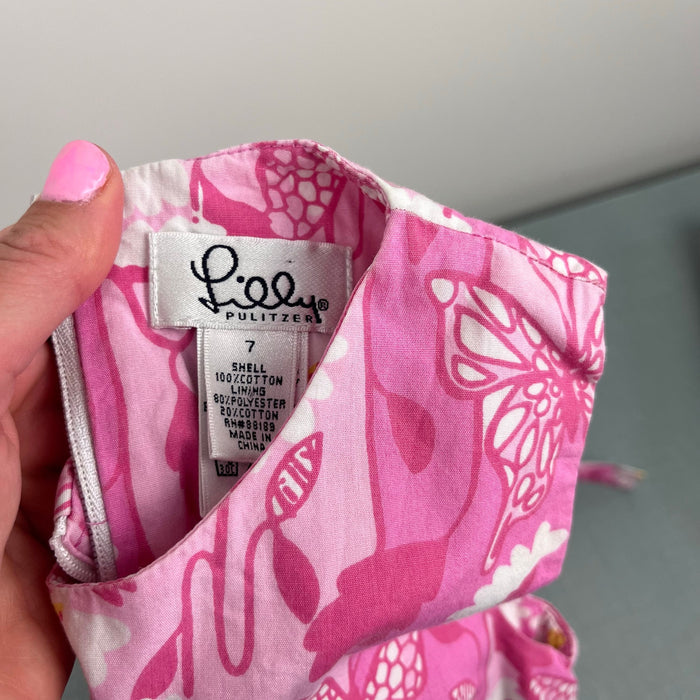 Lilly Pulitzer Girls Pink Daisies Shift Dress 7