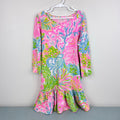 Lilly Pulitzer Girls Ricca Dress Multi More Lovers Coral L 8-10