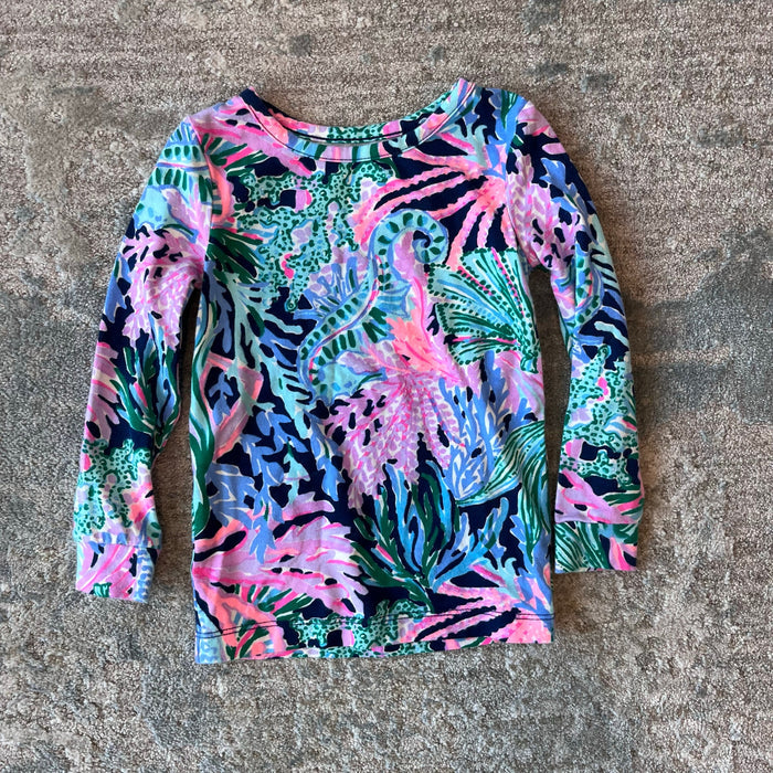Lilly Pulitzer Girls Sammy Pajama Set Hi Tide Navy Bringing Mermaid Back 2T