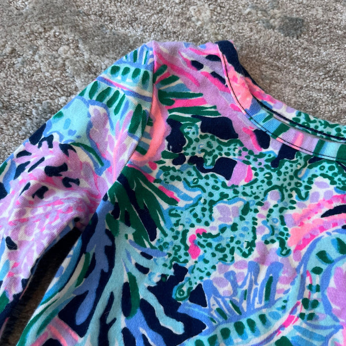 Lilly Pulitzer Girls Sammy Pajama Set Hi Tide Navy Bringing Mermaid Back 2T