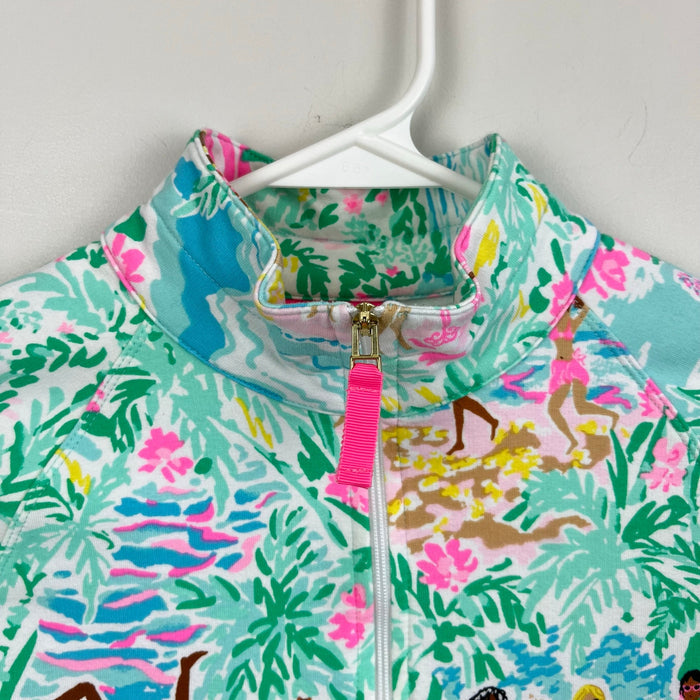 Lilly Pulitzer Girls UPF 50+ Little Skipper Popover Multi Lets Get Together L 8-10