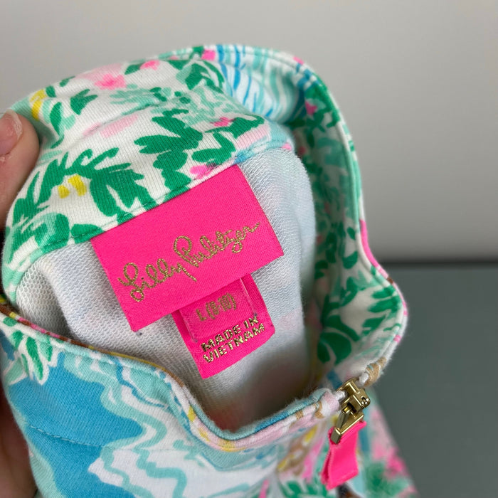 Lilly Pulitzer Girls UPF 50+ Little Skipper Popover Multi Lets Get Together L 8-10