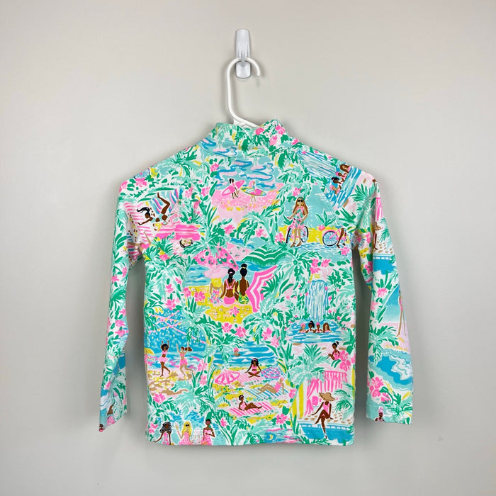 Lilly Pulitzer Girls UPF 50+ Little Skipper Popover Multi Lets Get Together L 8-10