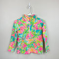 Lilly Pulitzer Girls UPF 50+ Little Skipper Popover Multi Sunshine State of Mind XL 12-14