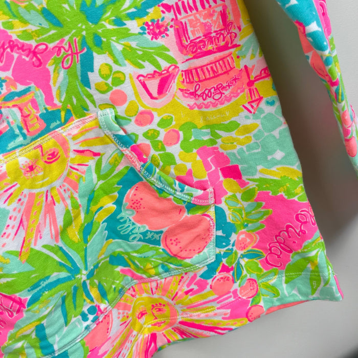 Lilly Pulitzer Girls UPF 50+ Little Skipper Popover Multi Sunshine State of Mind XL 12-14