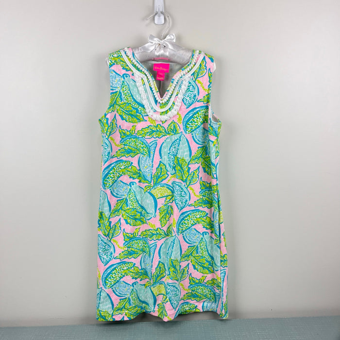 Lilly Pulitzer Girls Urchin Pink Vitamin Sea Harper Shift Dress L 8-10