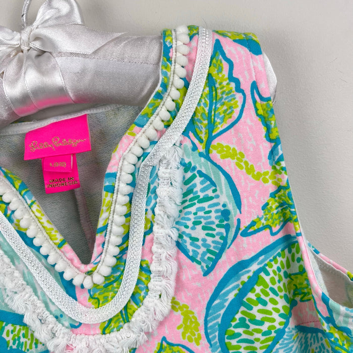 Lilly Pulitzer Girls Urchin Pink Vitamin Sea Harper Shift Dress L 8-10