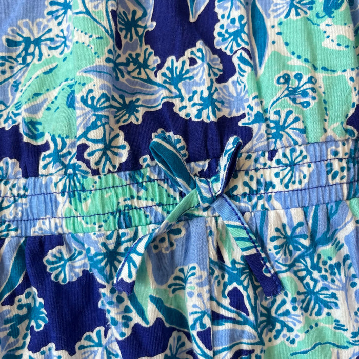 Lilly Pulitzer Girls Vala Printed Jumpsuit Royal Purple Koalafications XL 12-14