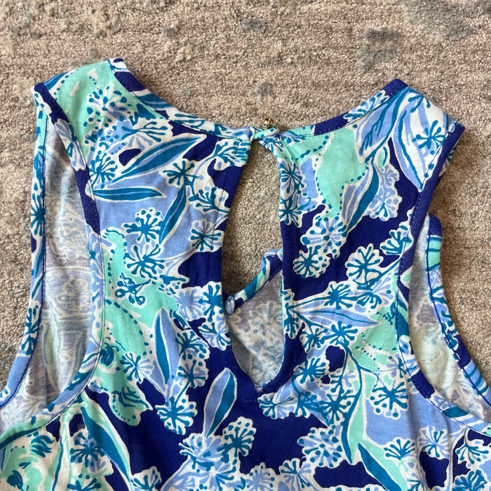 Lilly Pulitzer Girls Vala Printed Jumpsuit Royal Purple Koalafications XL 12-14