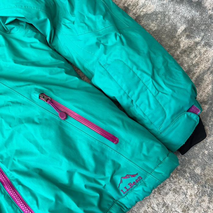 L.L. Bean Girls Aqua Green Ski Jacket Large 14-16