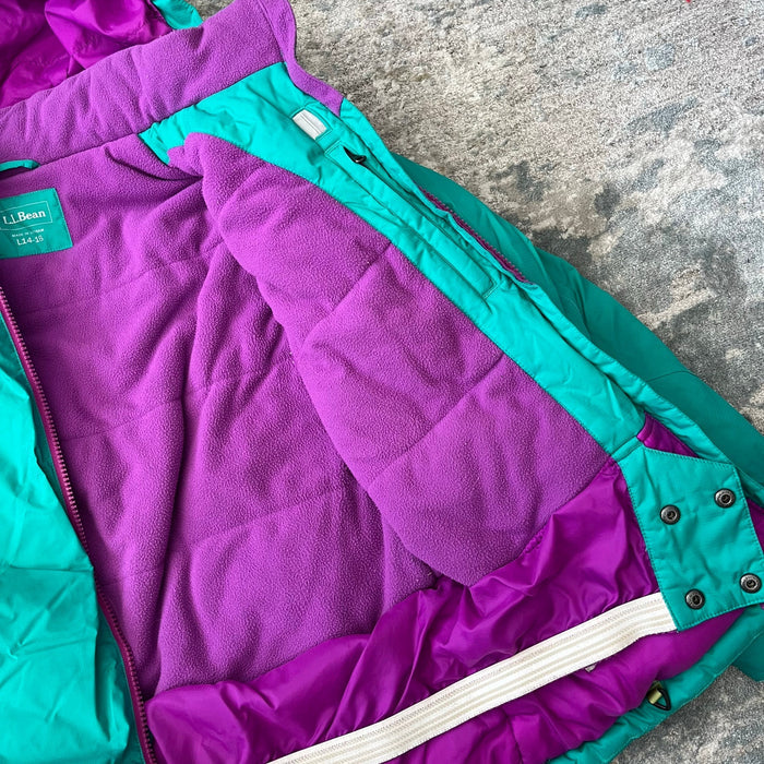 L.L. Bean Girls Aqua Green Ski Jacket Large 14-16