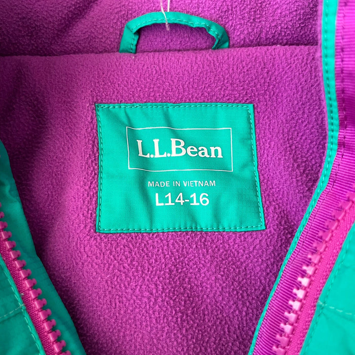 L.L. Bean Girls Aqua Green Ski Jacket Large 14-16