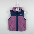 L.L. Bean Infants' Sherpa Fleece Vest Mauve Berry Carbon Navy 6-12 Months NWT 59.95