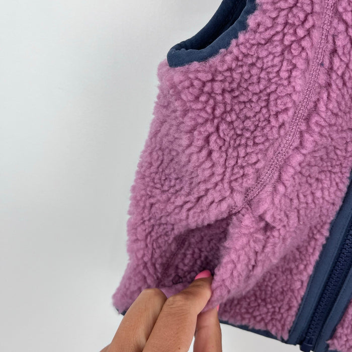 L.L. Bean Infants' Sherpa Fleece Vest Mauve Berry Carbon Navy 6-12 Months NWT 59.95