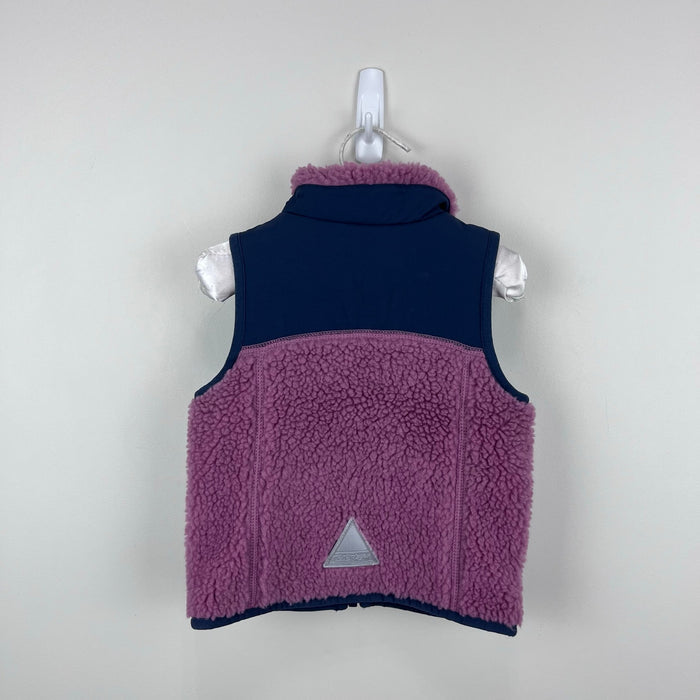 L.L. Bean Infants' Sherpa Fleece Vest Mauve Berry Carbon Navy 6-12 Months NWT 59.95