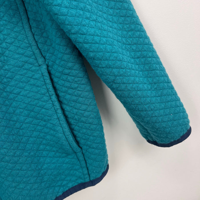 L.L. Bean Kids Quilted Quarter Snap Pullover Teal L 6/7
