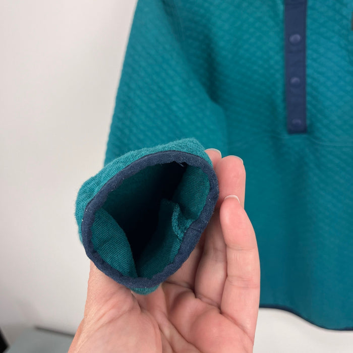 L.L. Bean Kids Quilted Quarter Snap Pullover Teal L 6/7