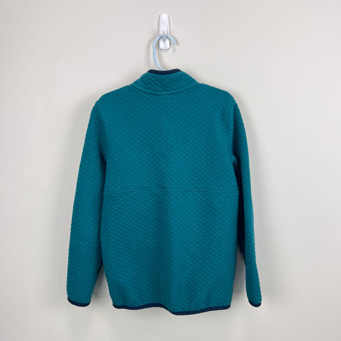 L.L. Bean Kids Quilted Quarter Snap Pullover Teal L 6/7